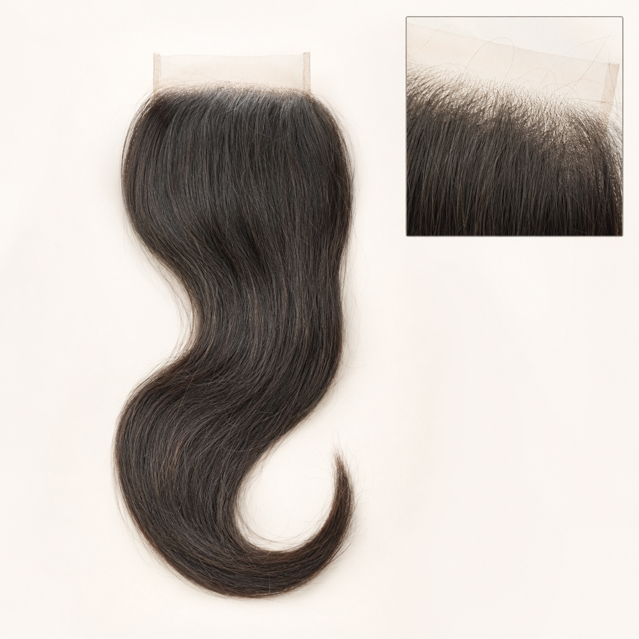5×5 Transparent Lace Straight Virgin Hair Closure