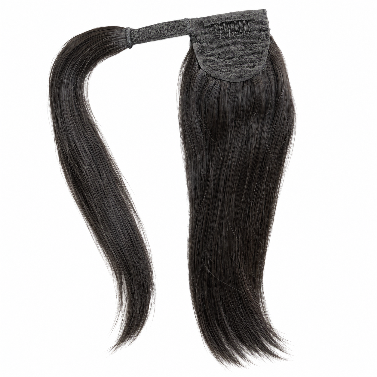 Handmade Raw Vietnamese Straight Drawstring Ponytail – 15”