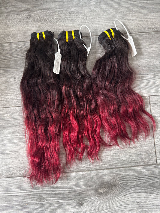 Ombré Red Body Wave 3-Bundle Set – 14”, 16” & 18”