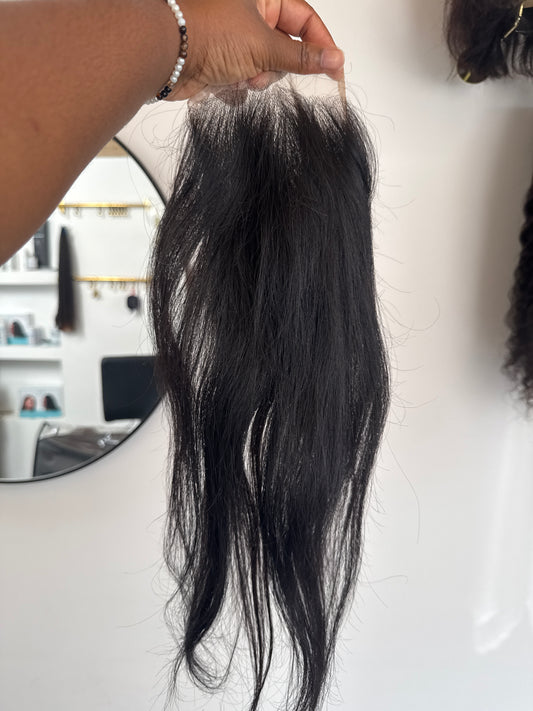 Raw Indian natural straight closure 5x5