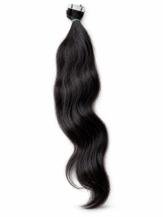 Raw Indian Tape Ins Natural Wave