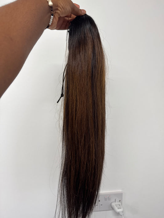 Coloured Straight Drawn String Ponytail 22” Straight