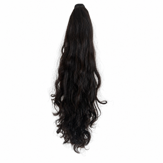 Double-Drawn Loose Wave Human Hair Drawstring Ponytail – 24”
