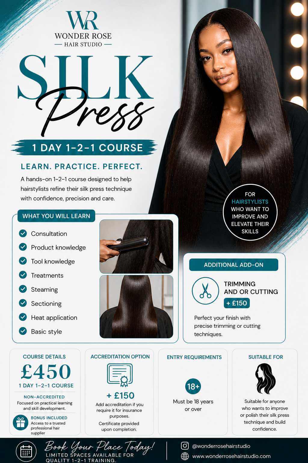 Silk Press Training Course (1 Day 1–2–1)