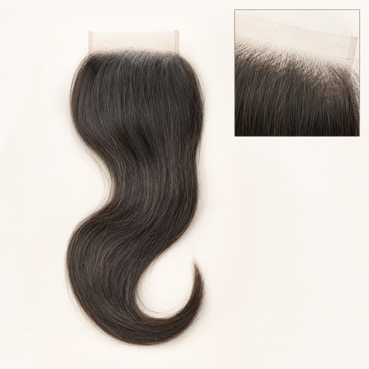 5×5 Transparent Lace Straight Virgin Hair Closure