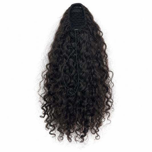 Burmese curly 22” Drawstring Ponytail