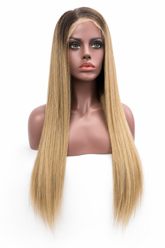 Vietnamese 22” lacefront wig Blonde Dark roots